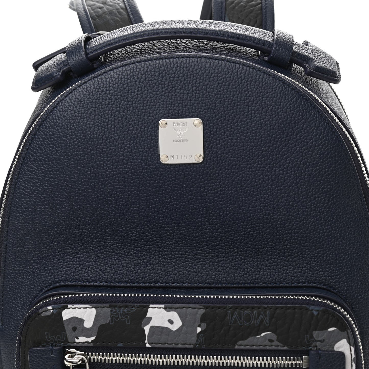 Calfskin Visetos Floral Leopard Klassik Small Stark Backpack Blue Black