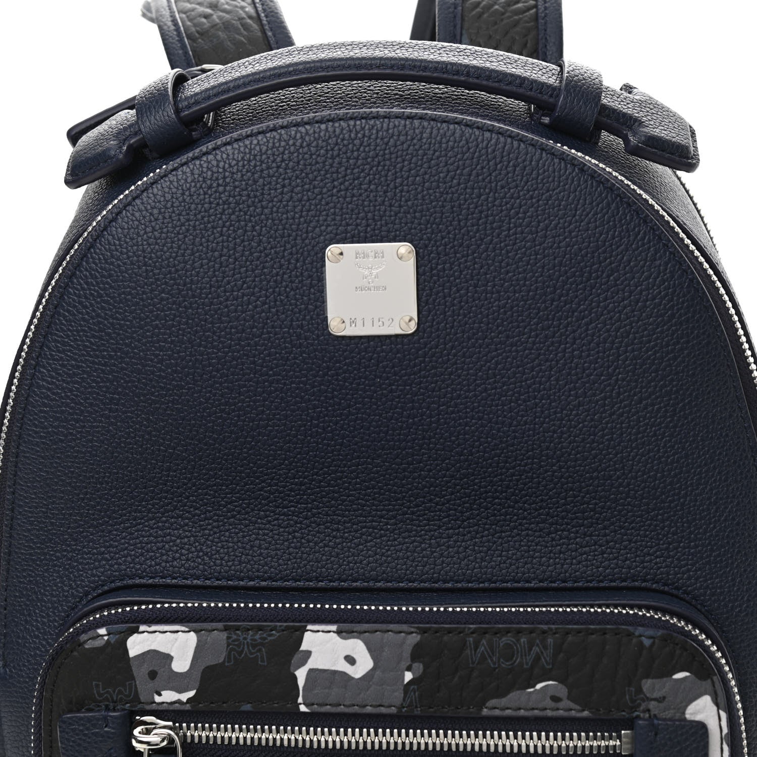 MCM Calfskin Visetos Floral Leopard Klassik Small Stark Backpack Blue Black 7 of 9