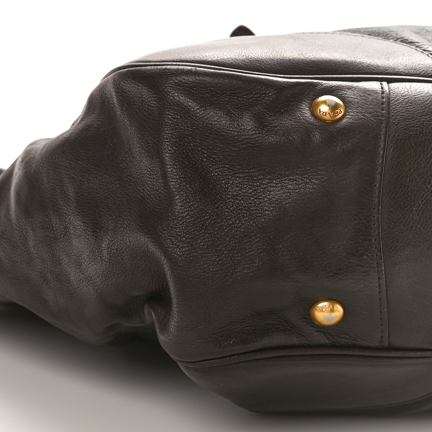 Glace Calf Large Dome Satchel Brown