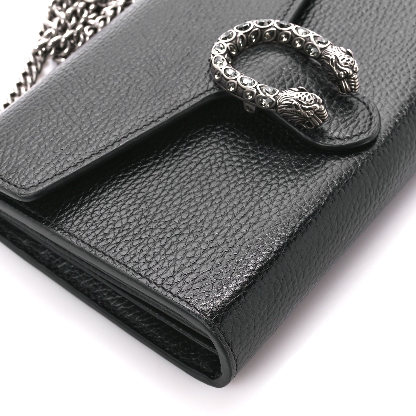 Calfskin Mini Dionysus Chain Wallet Black