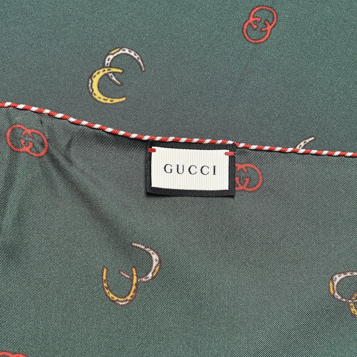 Silk Twill Poket Logos Pocket Square Green