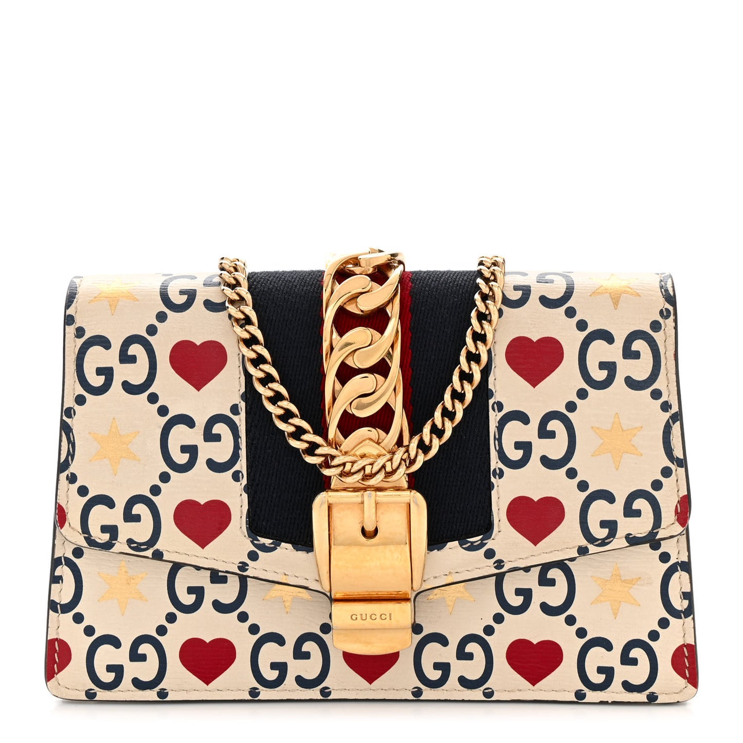 Textured Calfskin Valentine's Day Super Mini Sylvie Chain Shoulder Bag Ivory