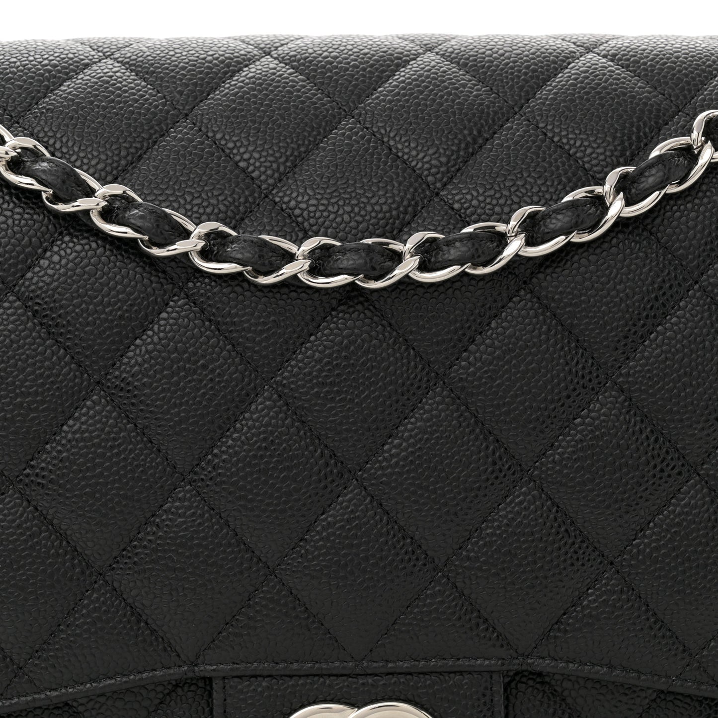 Caviar Quilted Maxi Double Flap Black