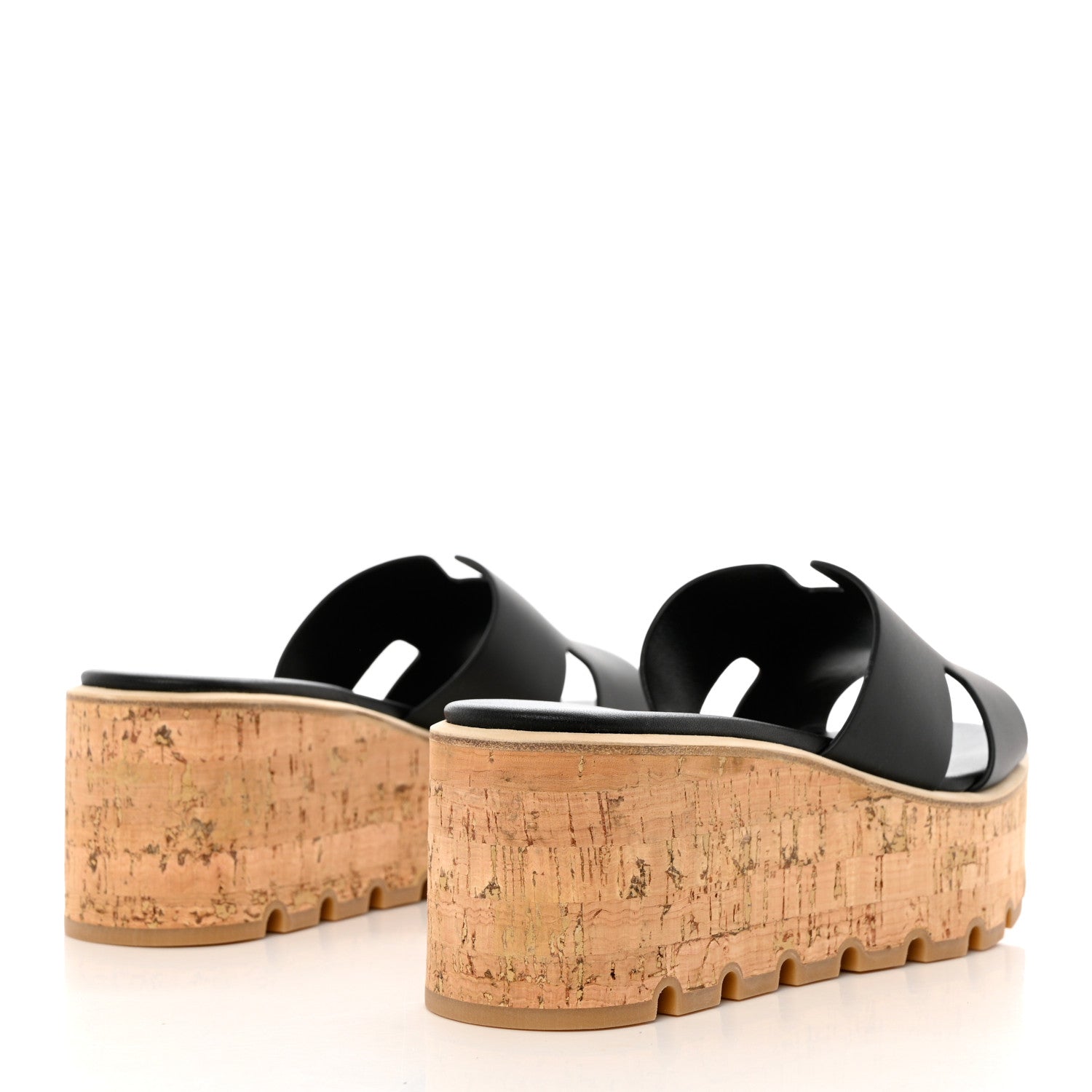 Hermes Calfskin Cork Eze 30 Sandals 39 Black 4 of 10