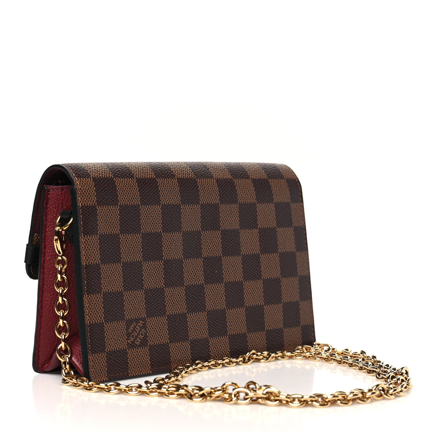 Damier Ebene Vavin Chain Wallet Bordeaux