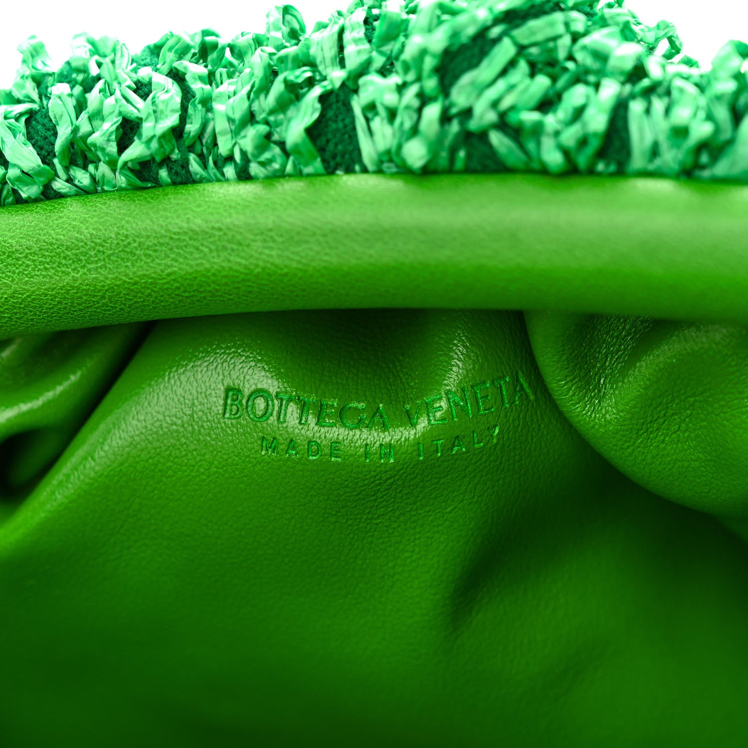 Bottega Veneta Bouclé Curly Raffia The Mini Pouch Parakeet 6 of 10