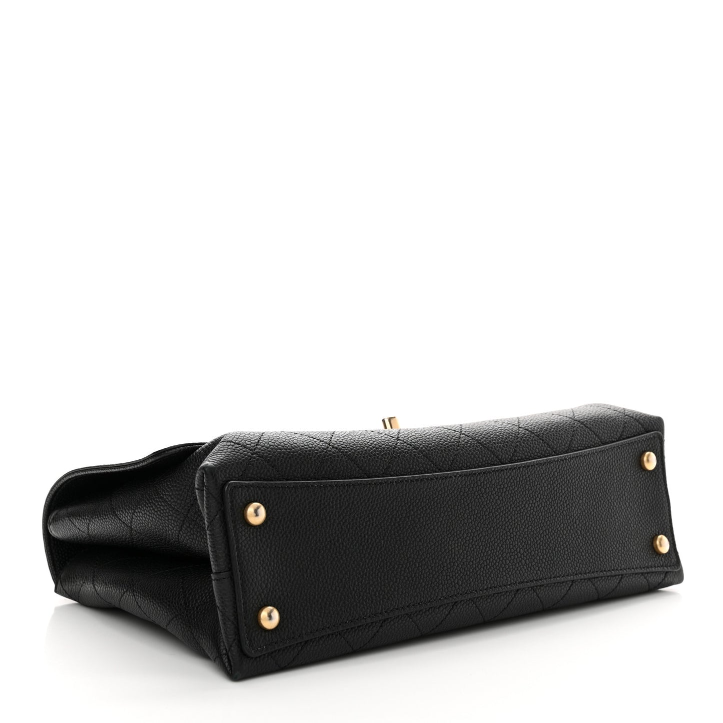 Grained Calfskin Stitched Flap Black