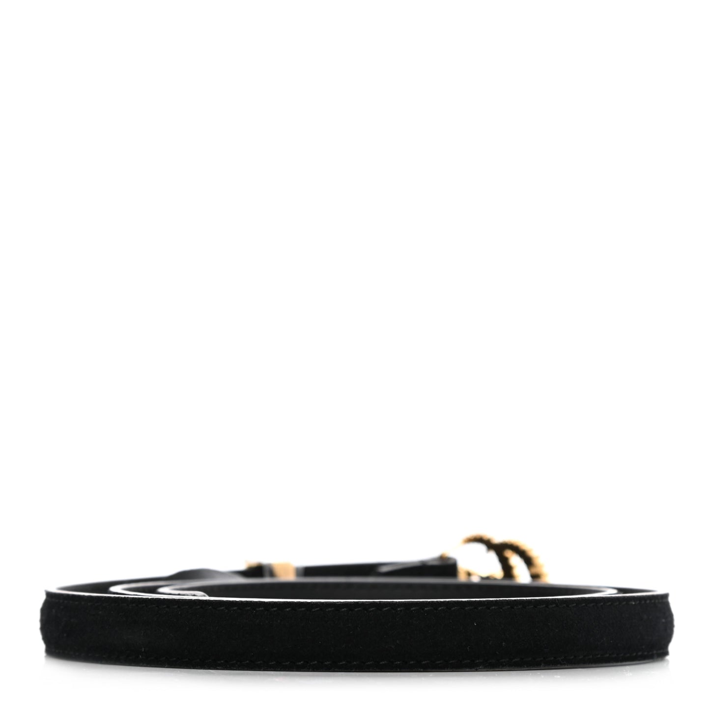 Suede Calfskin Torchon Double G 15mm Belt 85 34 Black