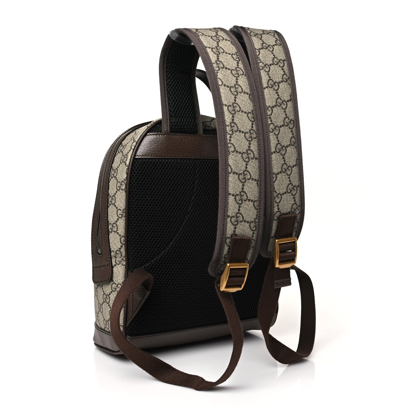GG Supreme Monogram Calfskin Web Small Ophidia Day Backpack Beige Ebony New Acero