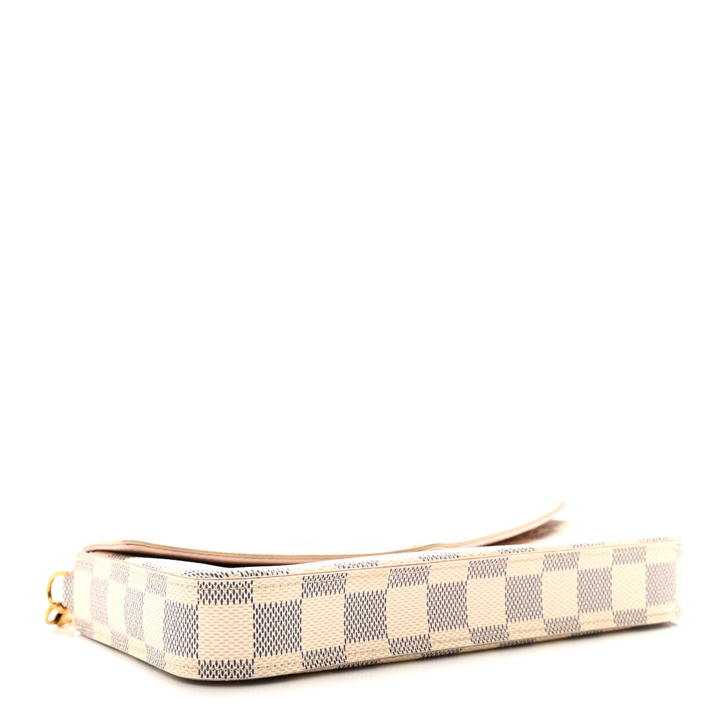 Damier Azur Pochette Felicie Chain Wallet Rose Ballerine