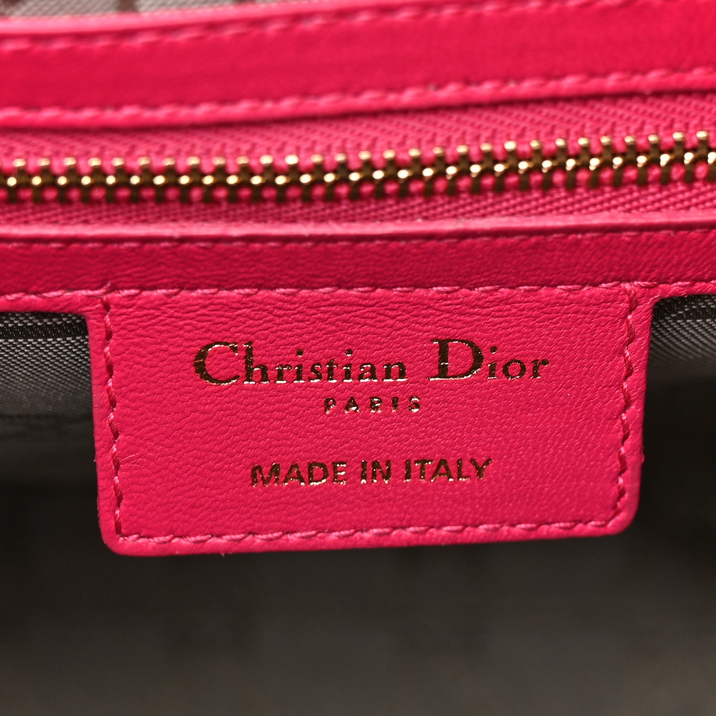 Lambskin Cannage Large Lady Dior Fuchsia