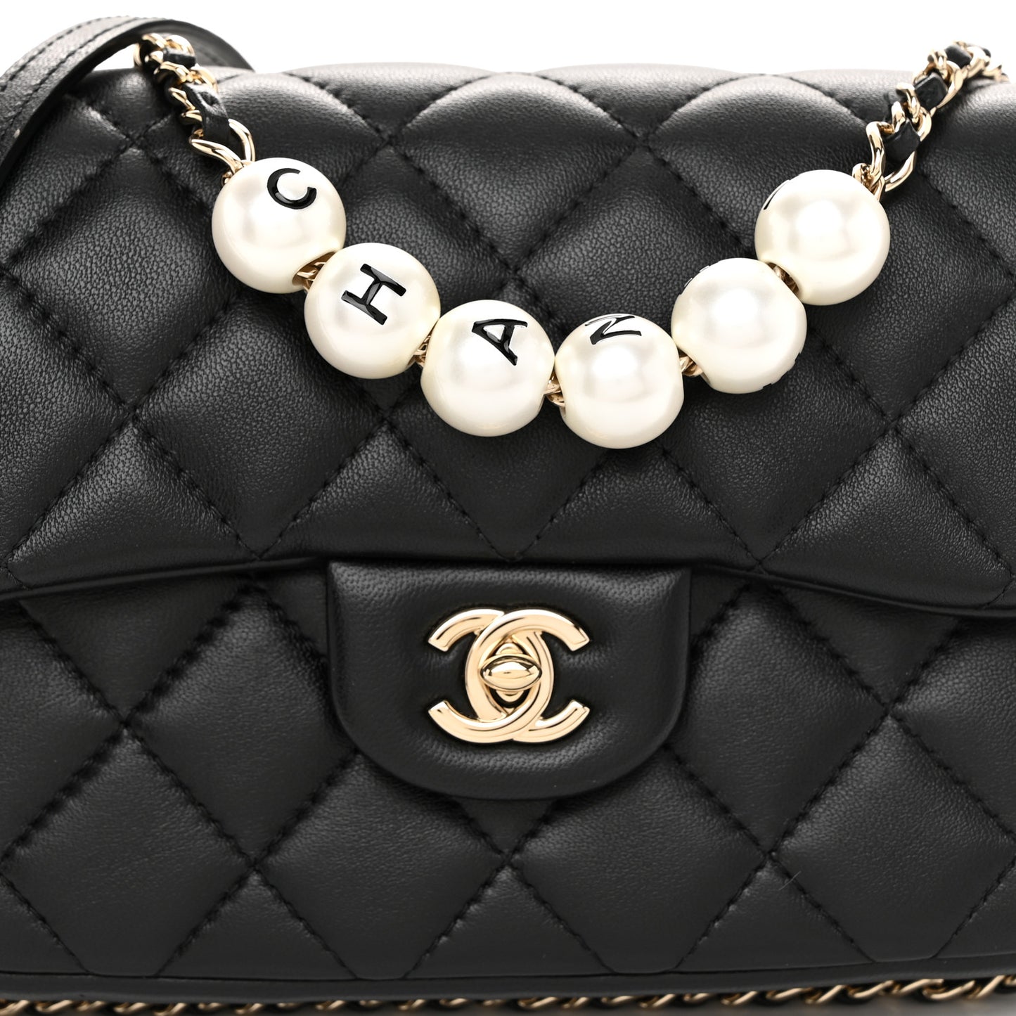 Lambskin Quilted Small My Precious Flap Black