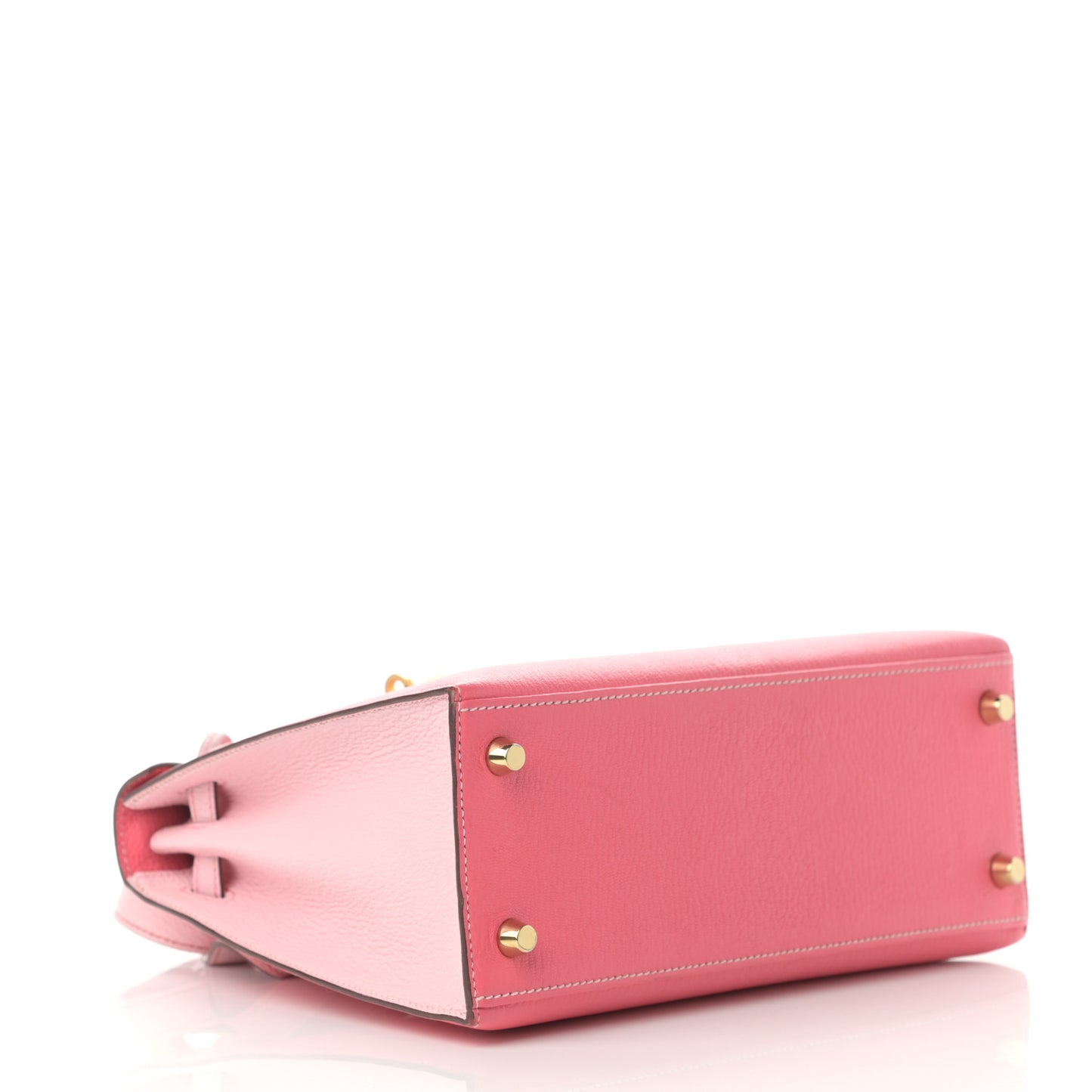 Chevre Bi-Color Horseshoe Kelly Sellier 25 Rose Lipstick Bubblegum