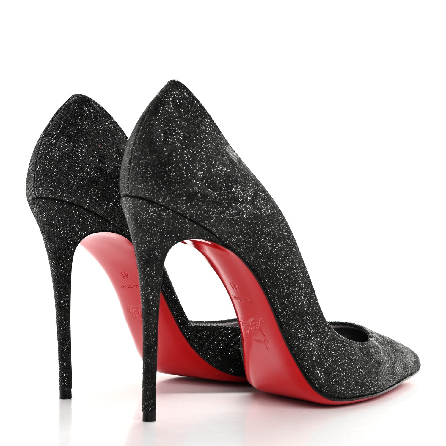 Christian Louboutin Glitter Iriza Kid Flinstar 100 Pumps 41 Black 5 of 11