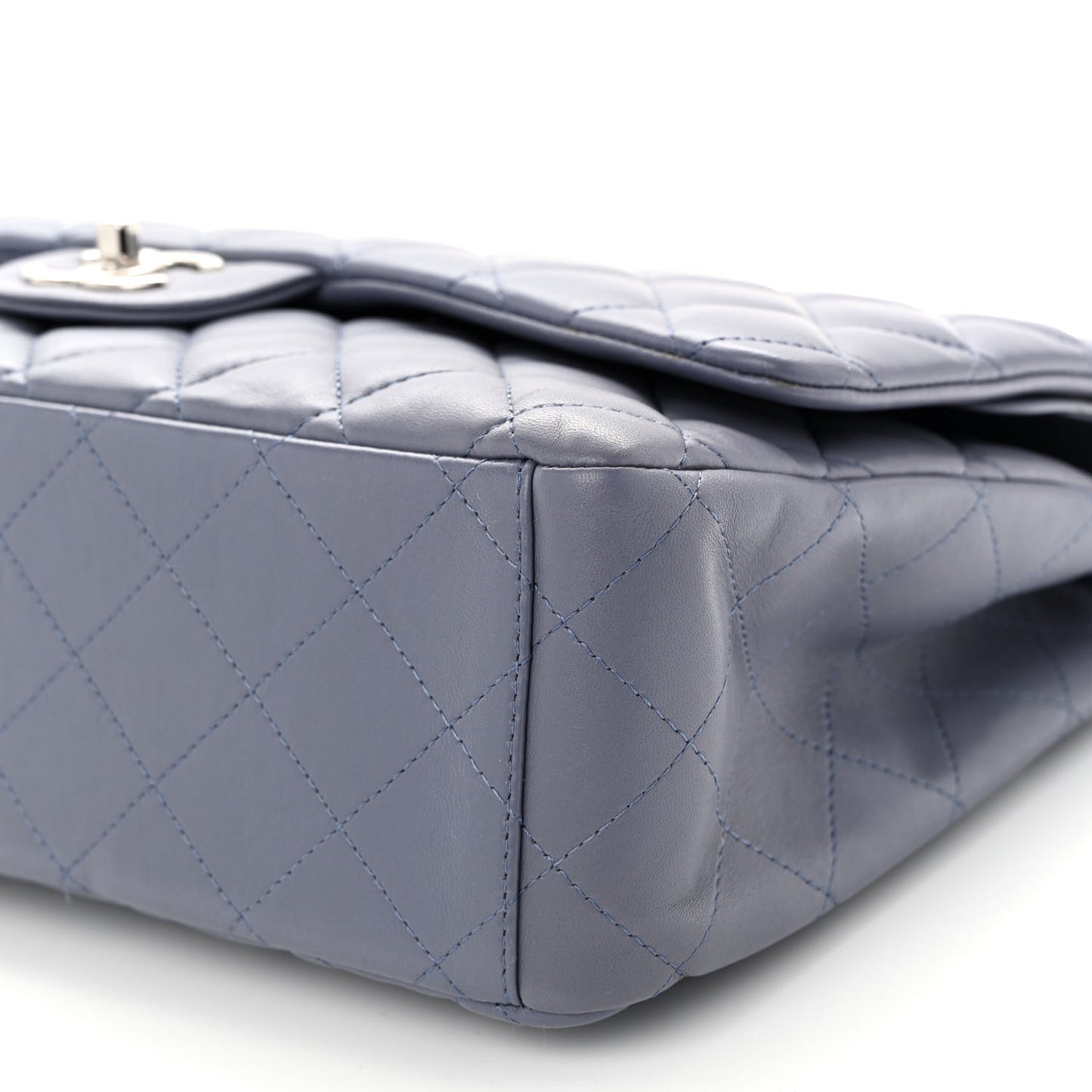 Lambskin Quilted Maxi Double Flap Light Purple