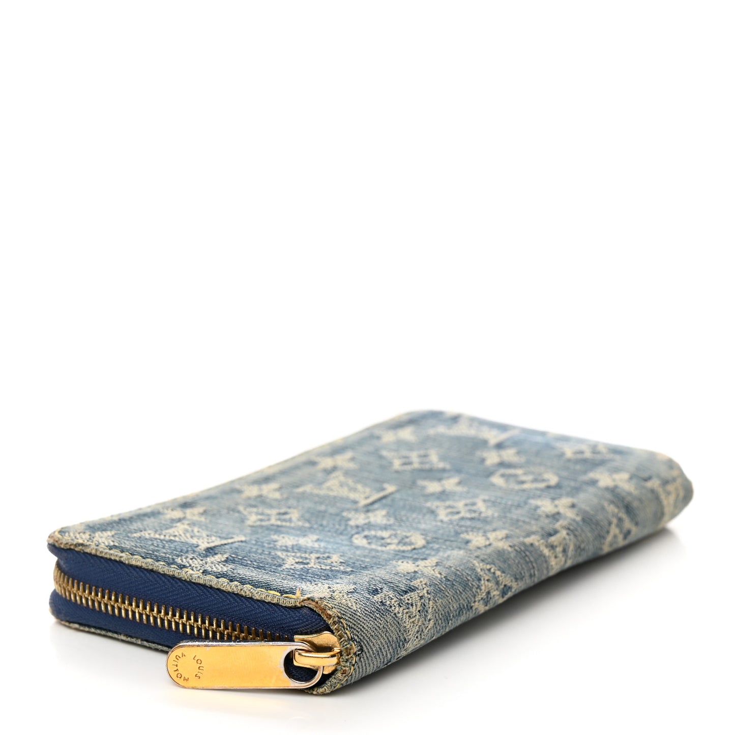 Monogram Denim Zippy Wallet Blue
