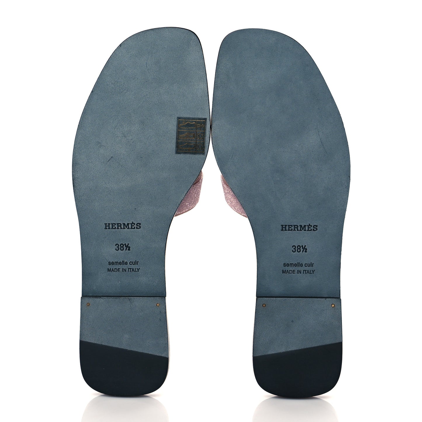 Suede Goatskin Crystal Powder Oran Sandals 38.5 Rose