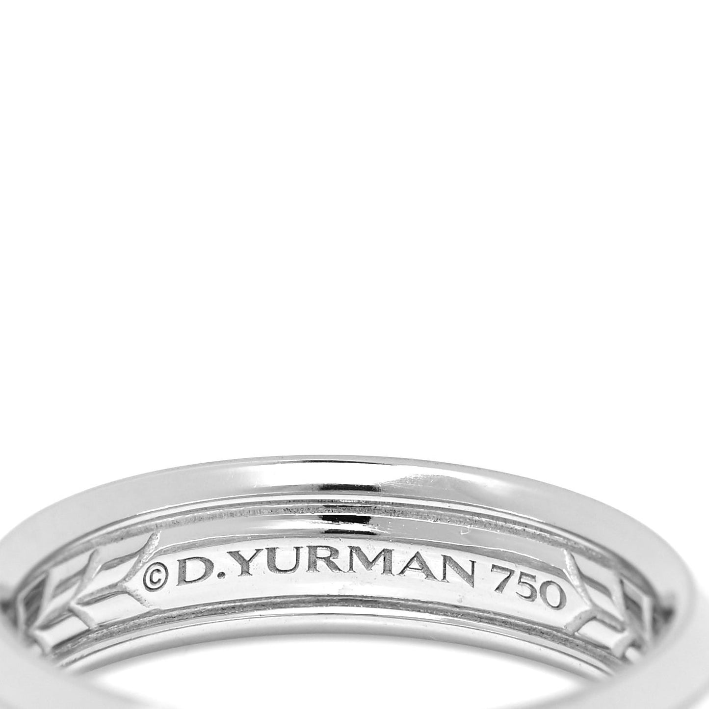 18K White Gold 6mm Beveled Band Ring 60 9