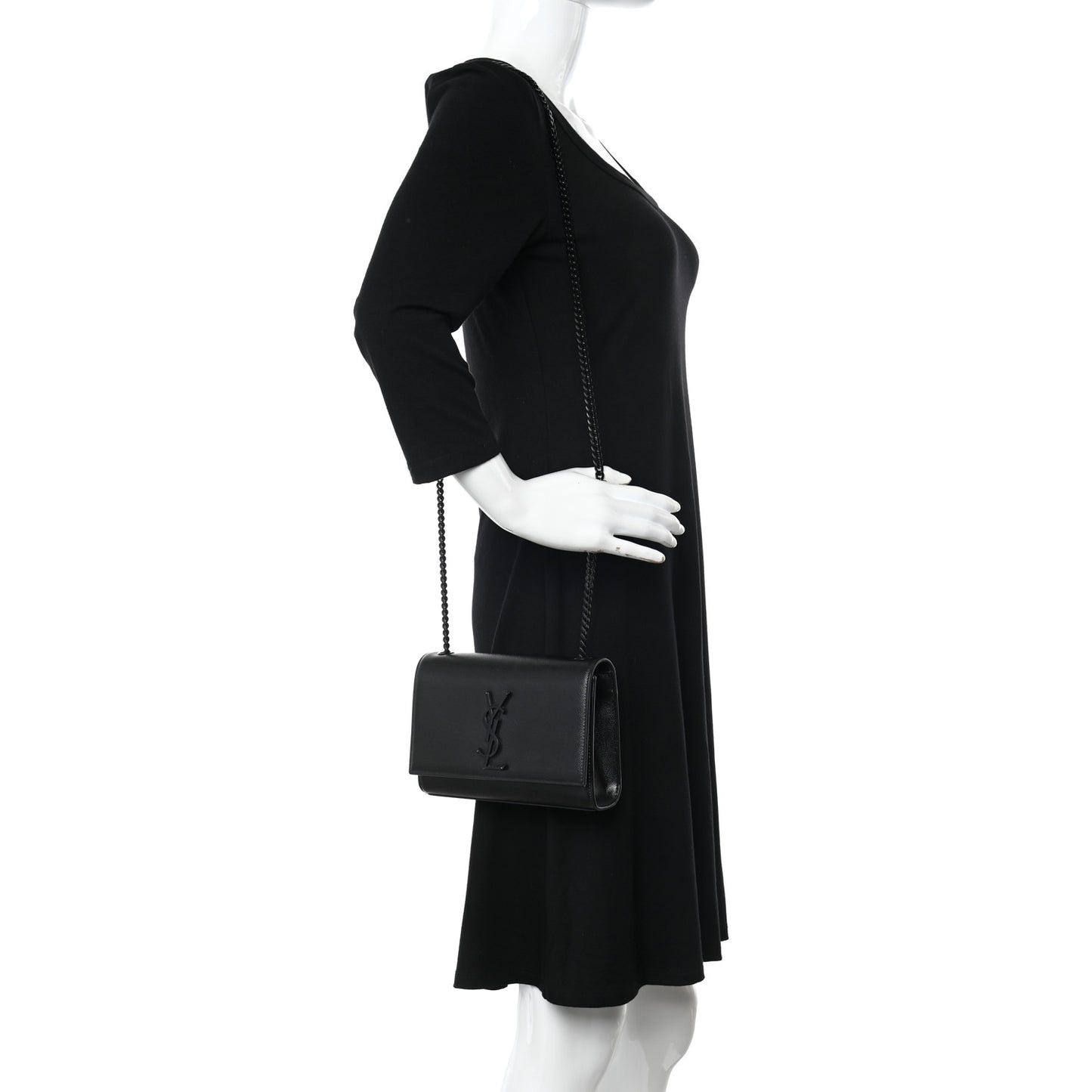 Grain De Poudre Small Monogram Monochrome Kate Satchel Black