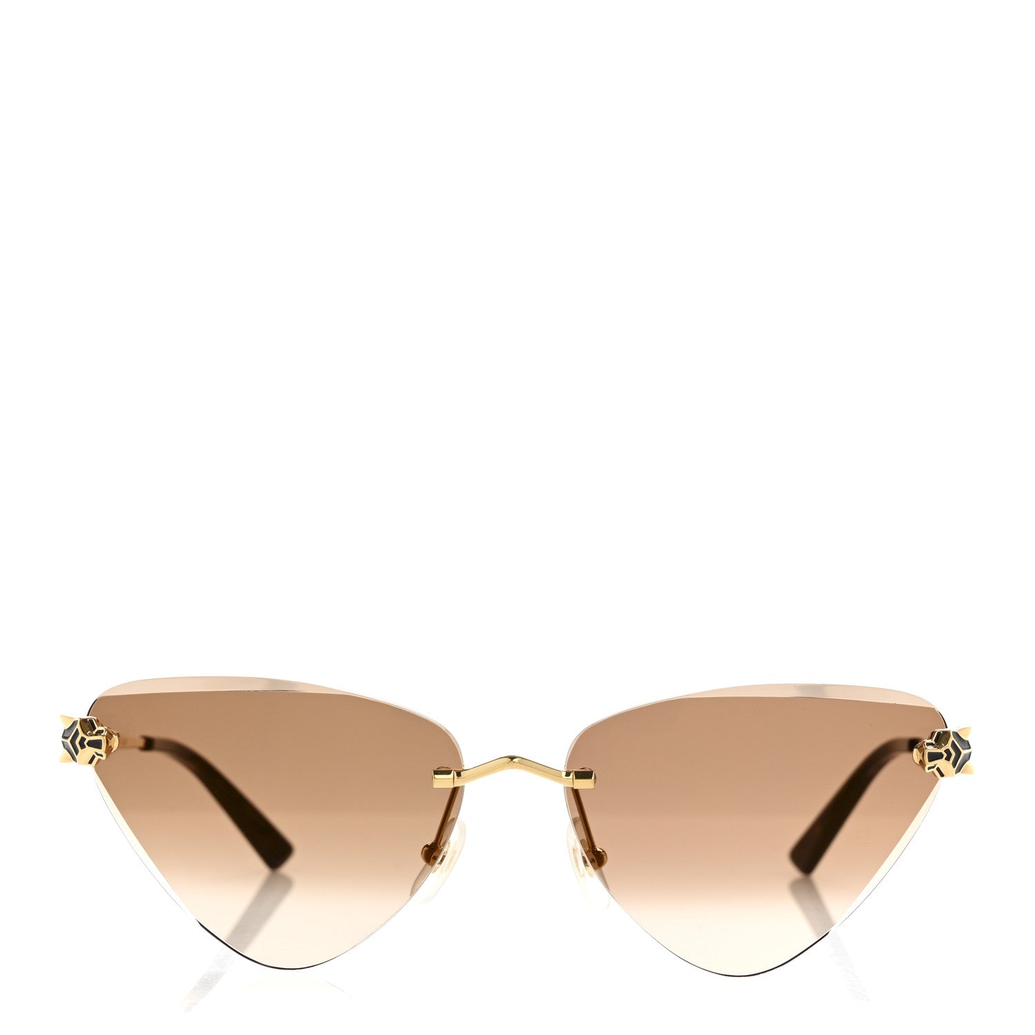 Cartier Panthere De Cartier Cat Eye Sunglasses Gold 2 of 6