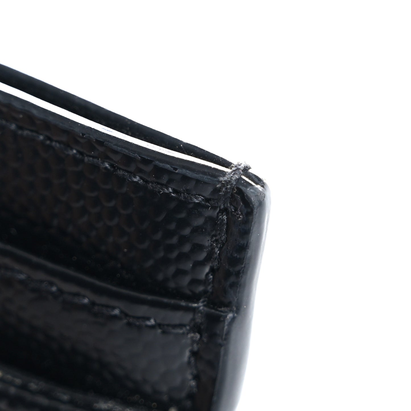 Grain De Poudre Matelasse Chevron Monogram Credit Card Case Black