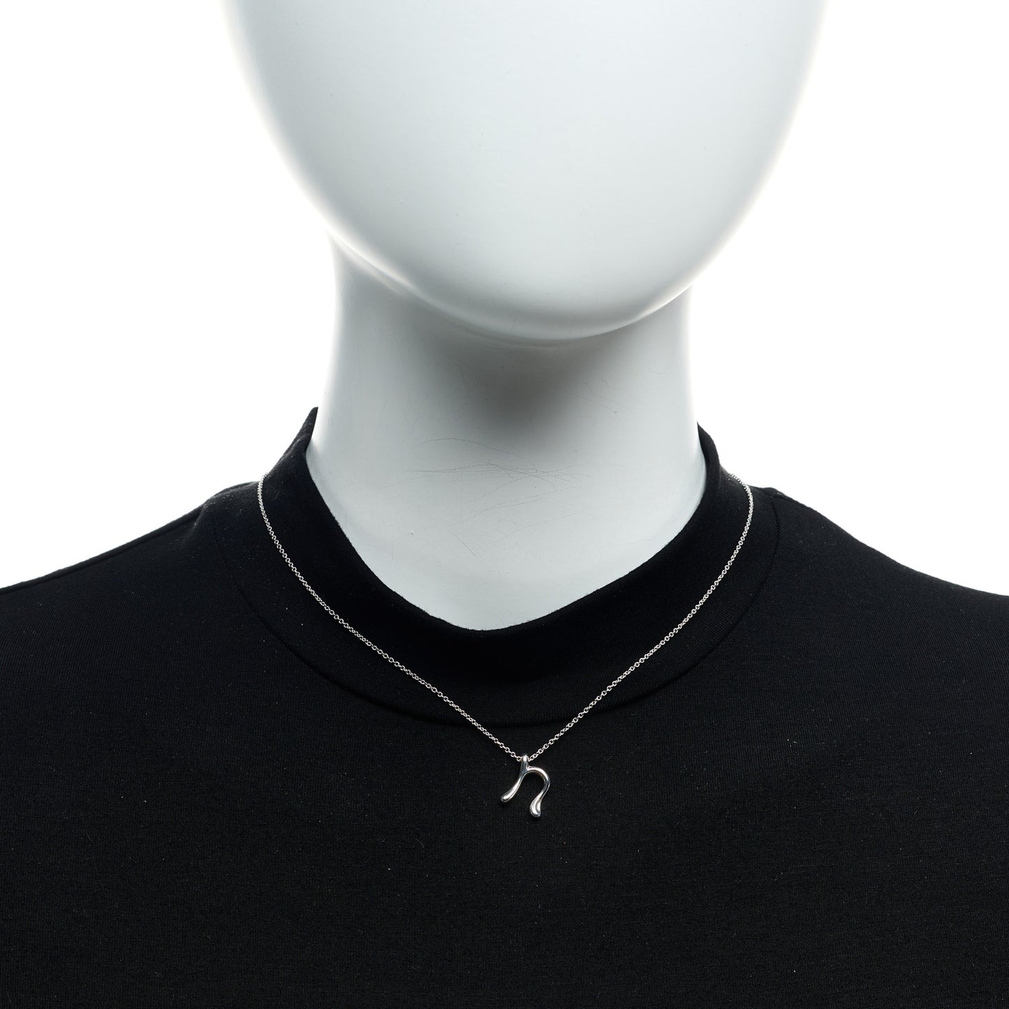 Sterling Silver Elsa Peretti Letter N Pendant Necklace
