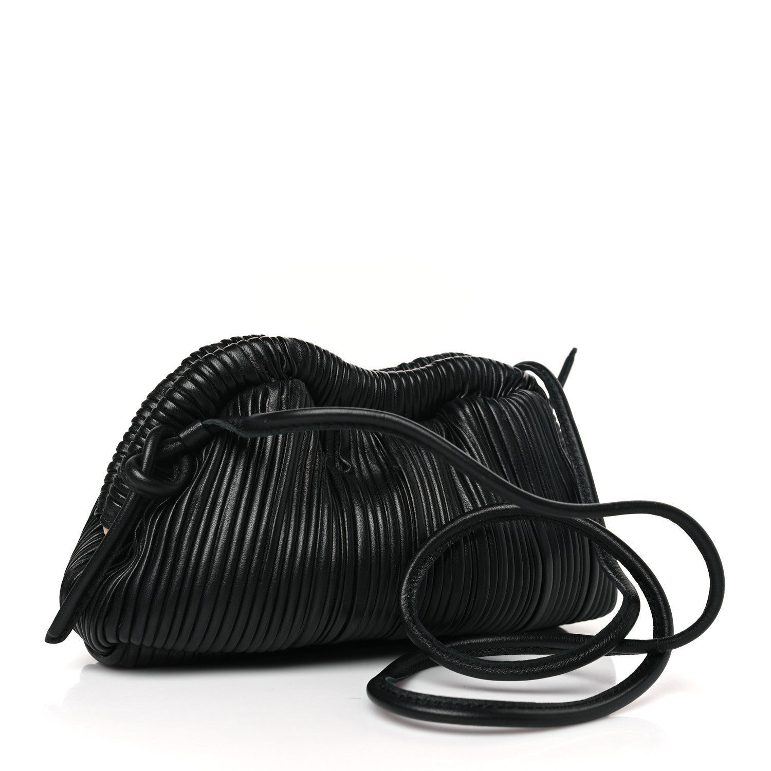 Mansur Gavriel Lambskin Pleated Mini Cloud Clutch Black 3 of 8