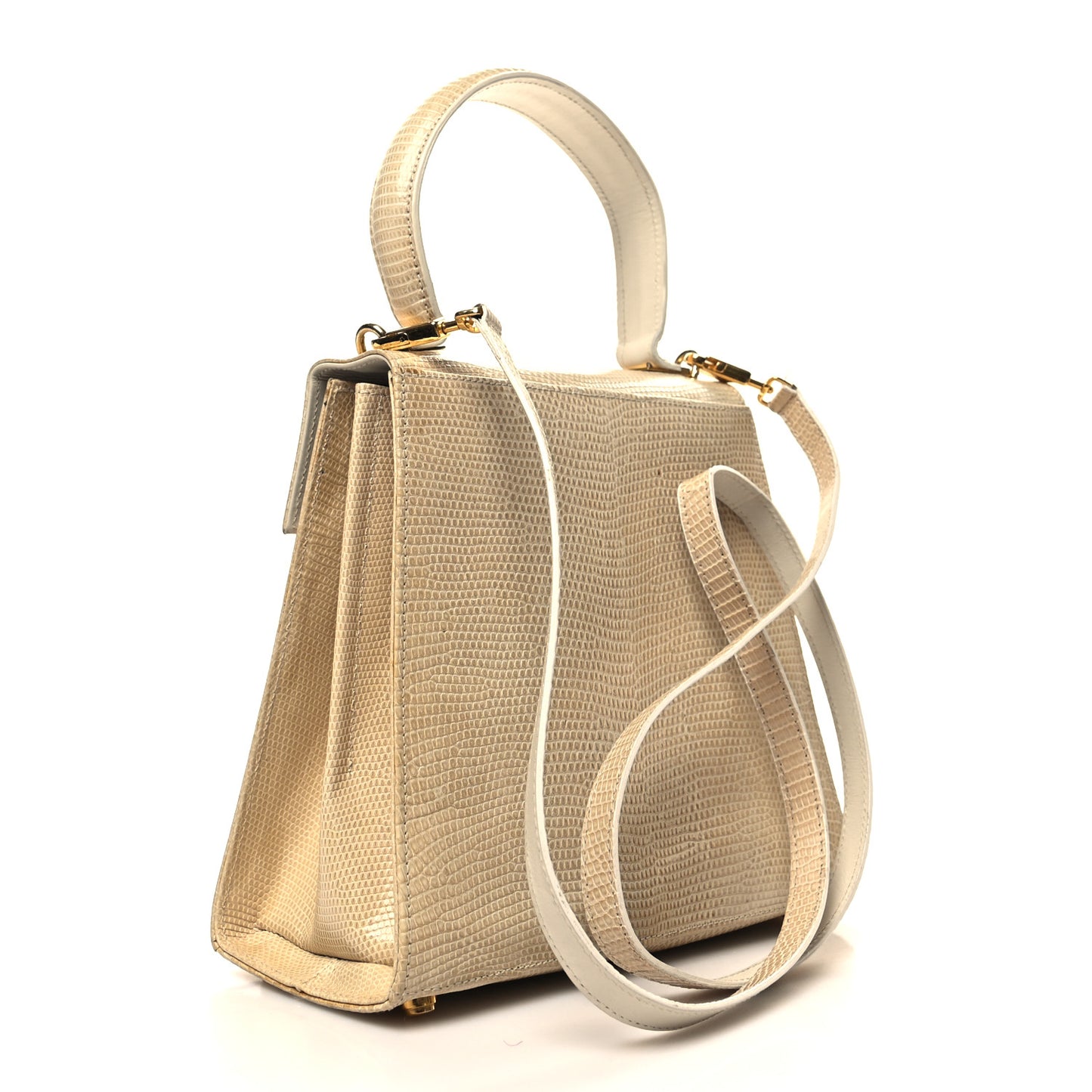 Lizard Iconic Small Top Handle Bag Biege