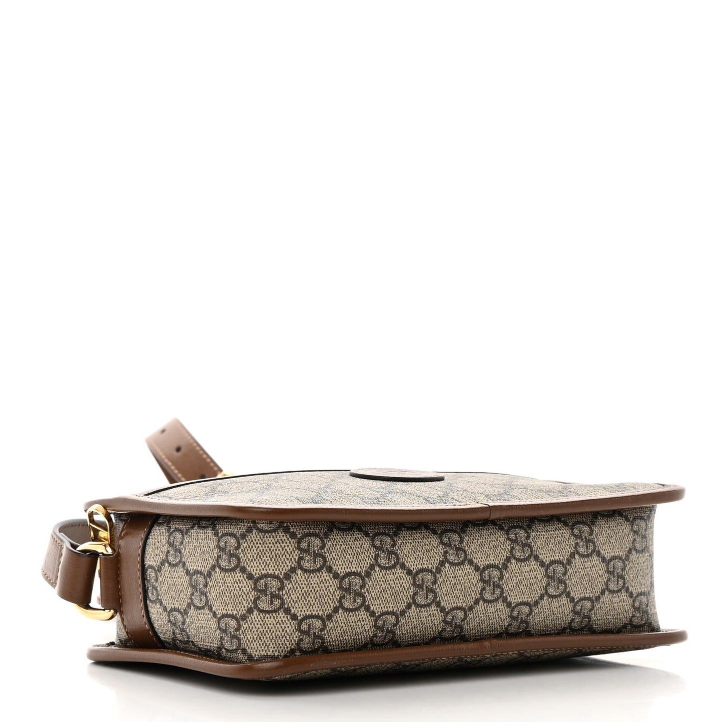 GG Supreme Monogram Azalea Calfskin Mini Retro Interlocking G Shoulder Bag Beige Ebony Brown Sugar
