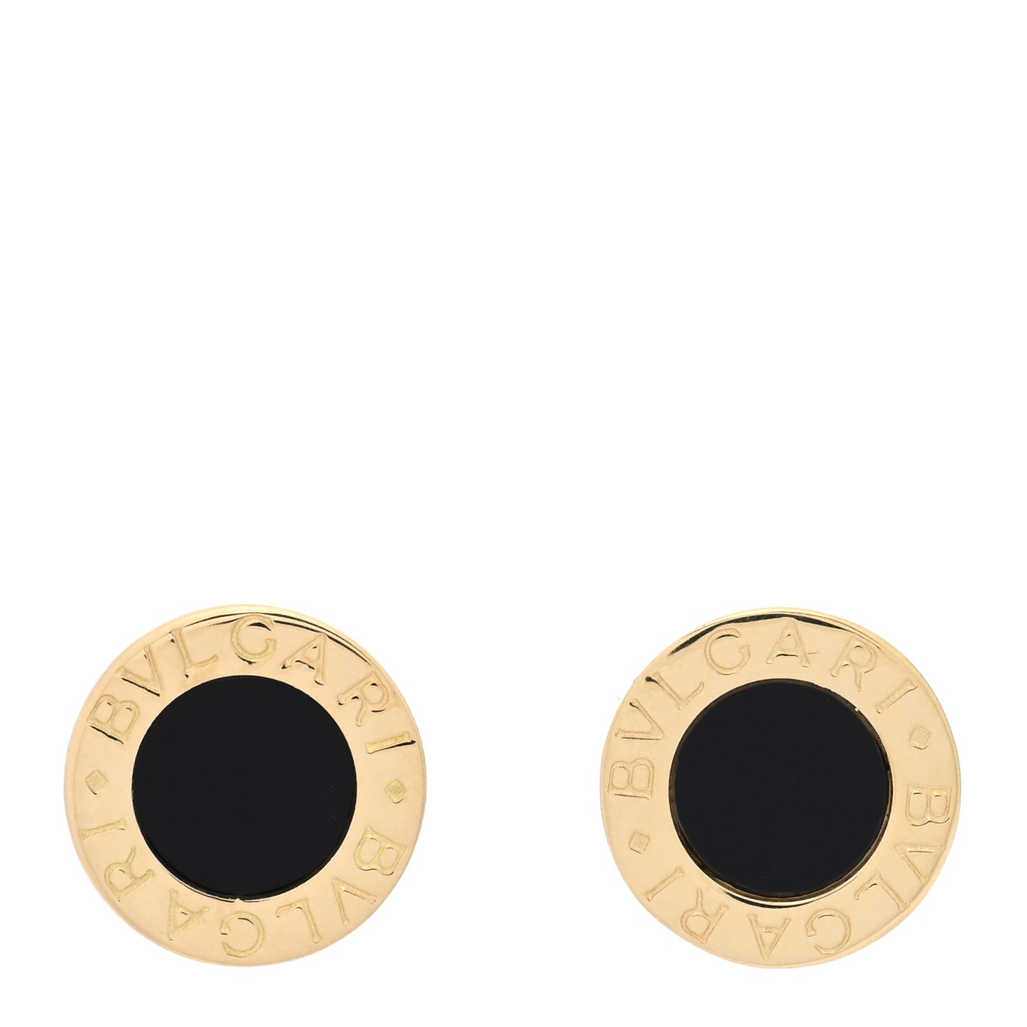18K Yellow Gold Black Onyx BVLGARI BVLGARI Stud Earrings
