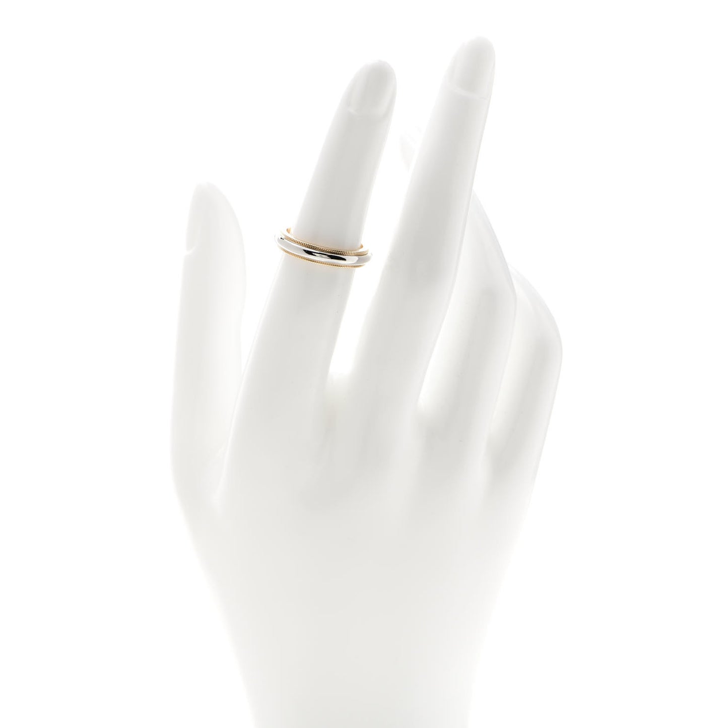 Platinum 18K Yellow Gold 4mm Together Milgrain Wedding Band Ring 49 5