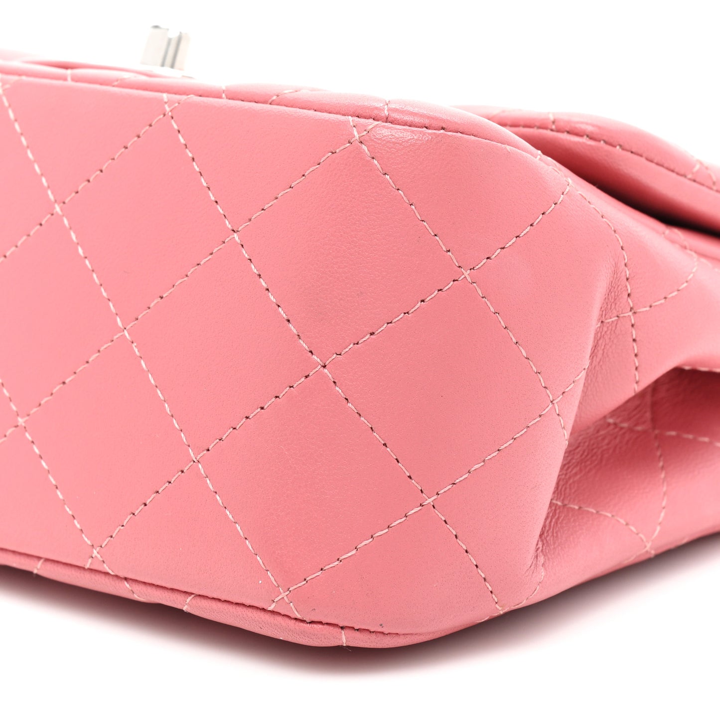 Lambskin Quilted Mini Square Flap Pink