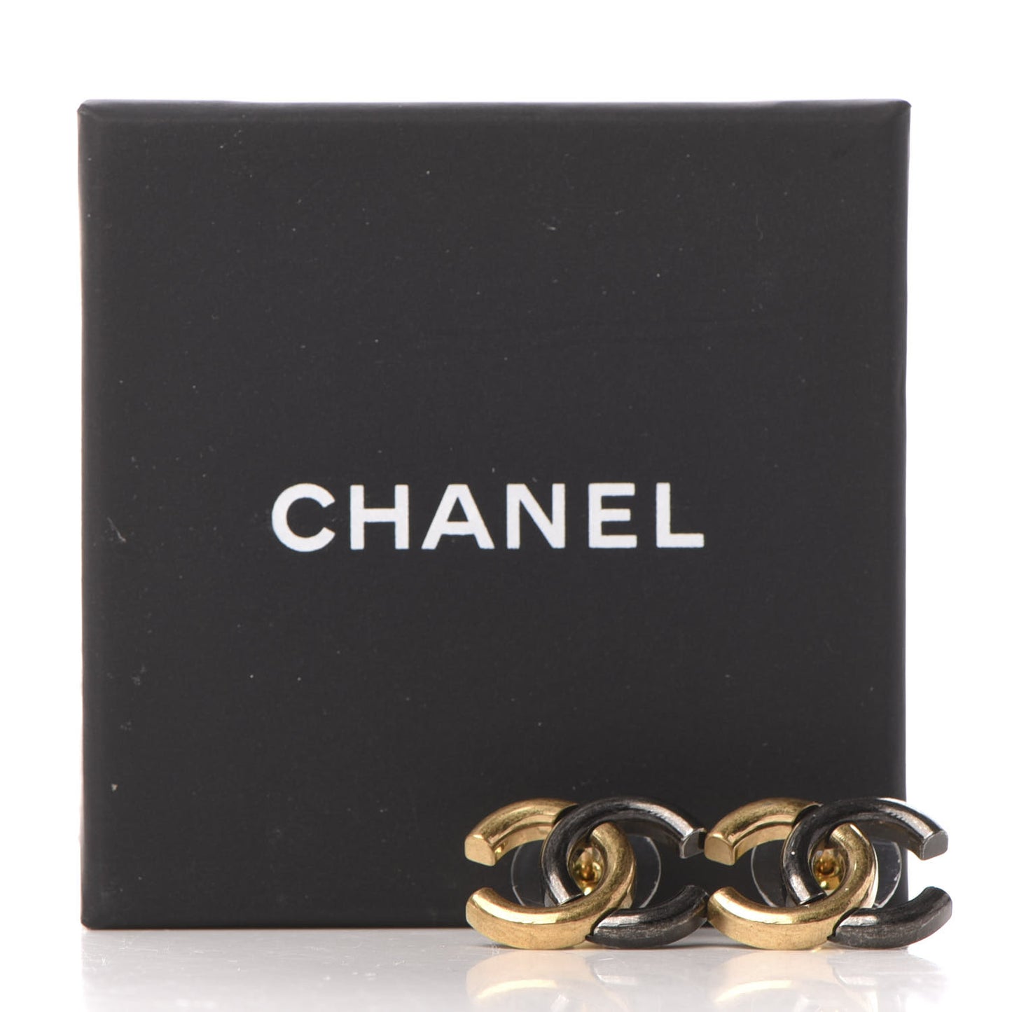 Metal CC Earrings Gold Ruthenium