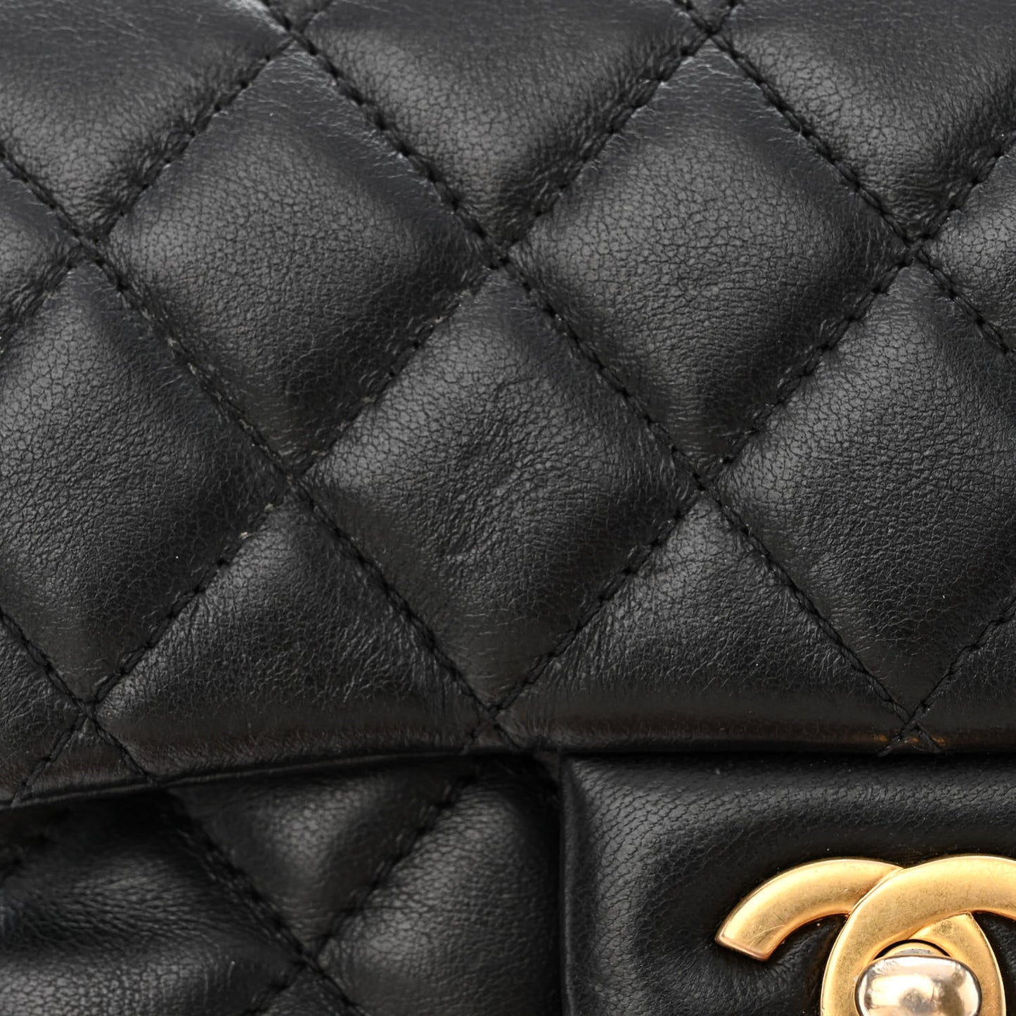 Lambskin Quilted Mini Romance Square Flap Black
