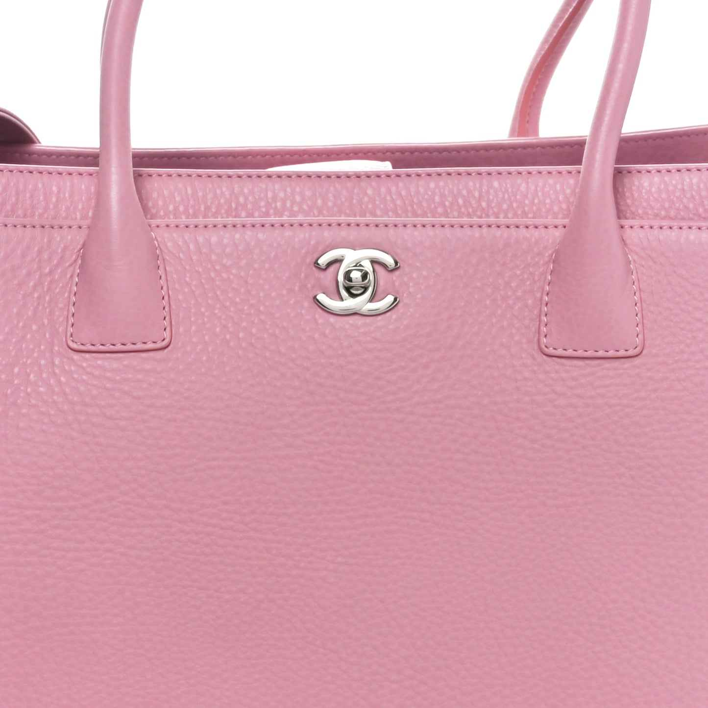 Calfskin Cerf Executive Shopper Tote Pink