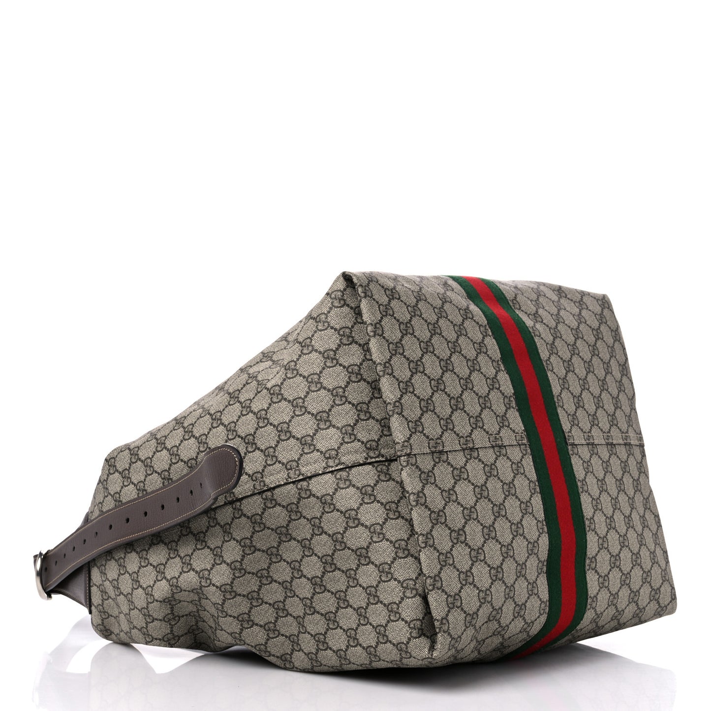 Tender GG Supreme Monogram Textured Dollar Calfskin Web Medium Jackie 1961 Crossbody Bag Beige Ebony New Acero