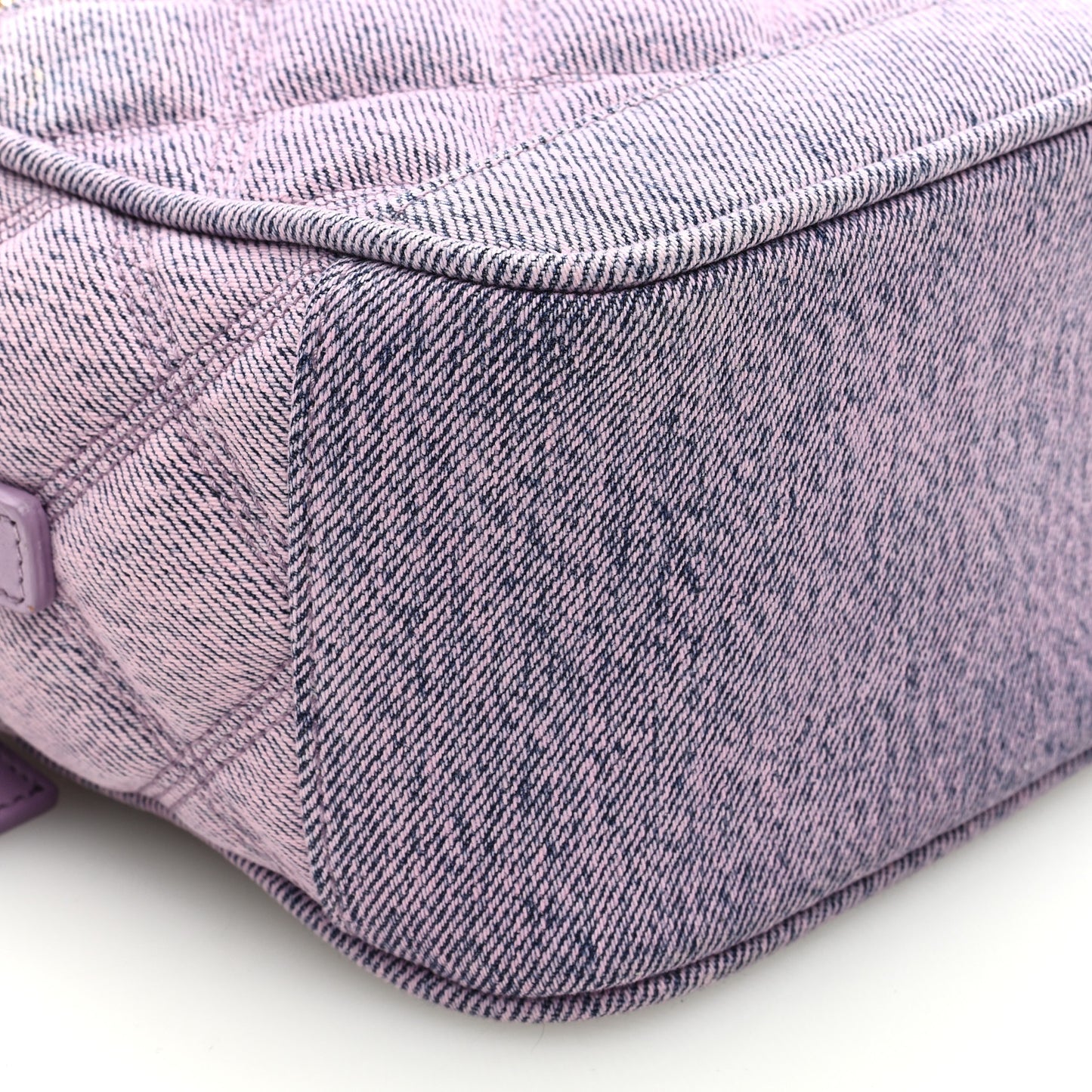 Denim Quilted 80's Vanity Bag Bleached Lilac