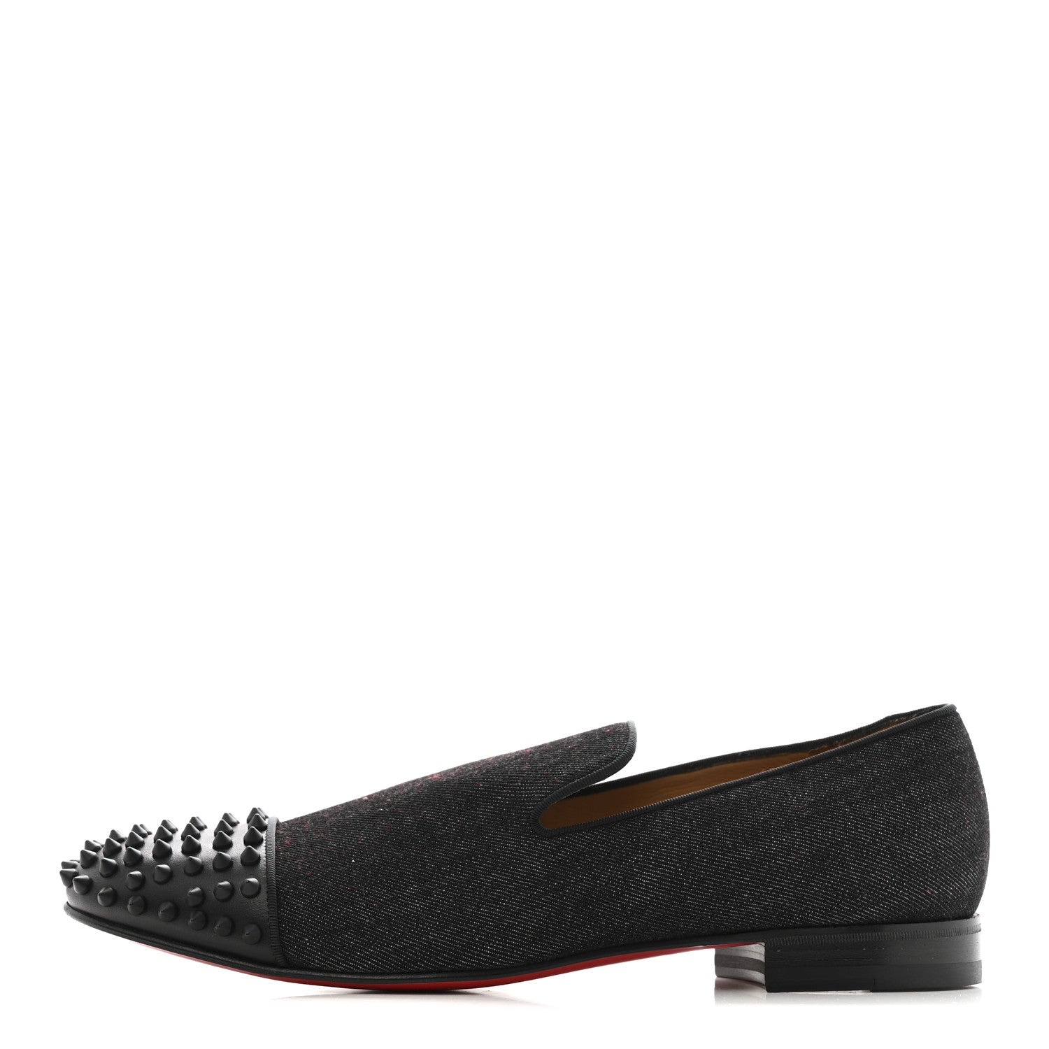 Christian Louboutin Mens Matte Denim Spooky Spike Flat Loafers 45