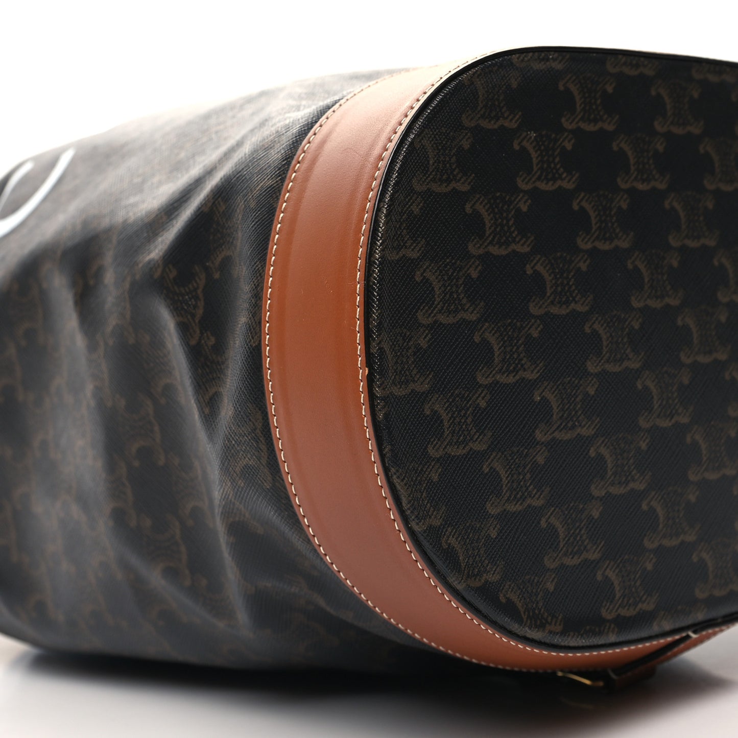 Triomphe Canvas Calfskin Medium Sailor Bag Tan