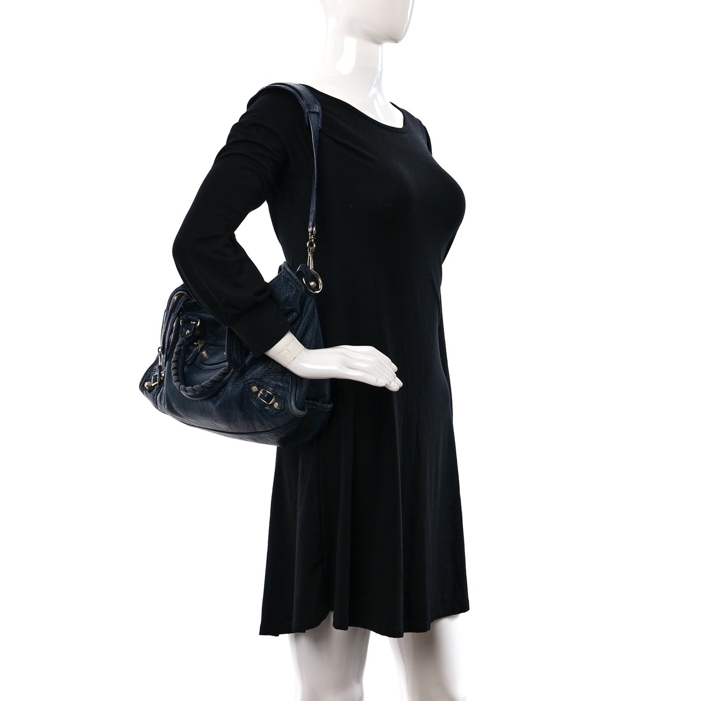Agneau Giant 12 Silver Hardware City Bleu Obscur