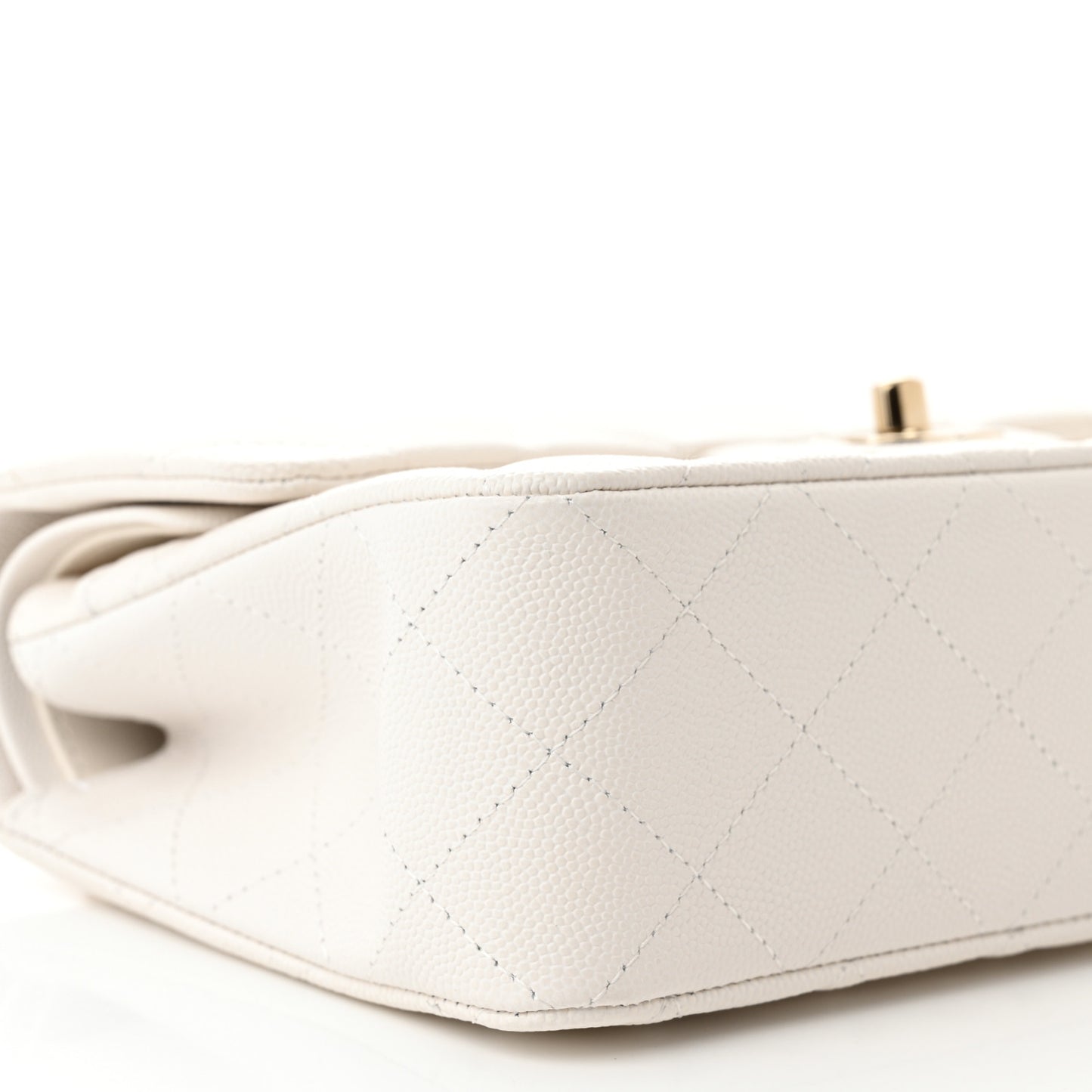 Caviar Quilted Small Double Flap White