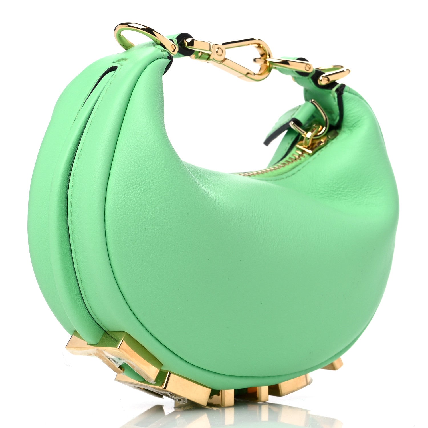 Fendi Vitello Grace New Matte Nano Fendigraphy Hobo Charm Edamame 3 of 10