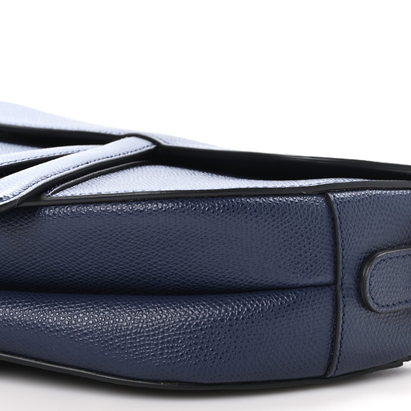 Grained Calfskin Saddle Bag Indigo Blue