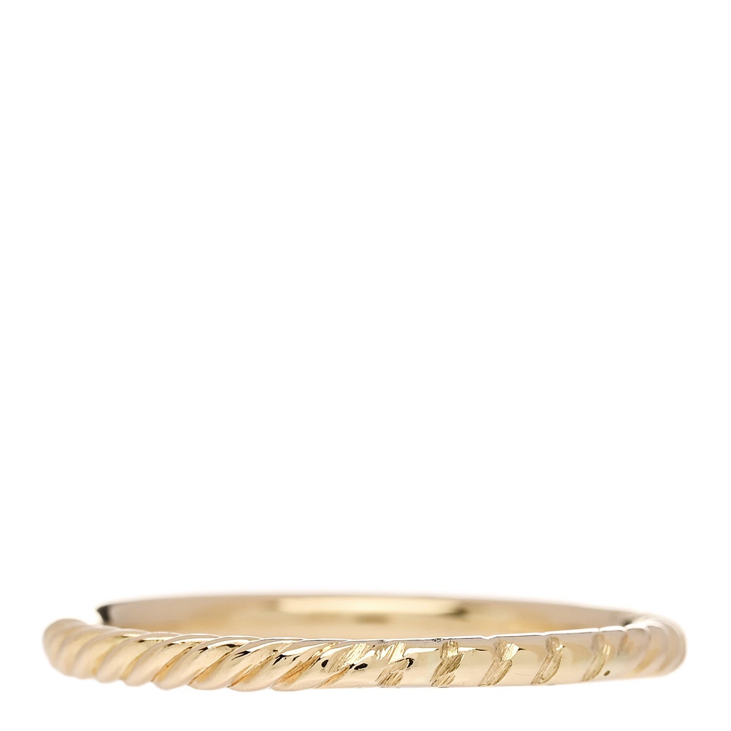 David Yurman 18K Yellow Gold Diamond 2mm Cable Collectibles Band Ring 60 9 3 of 5