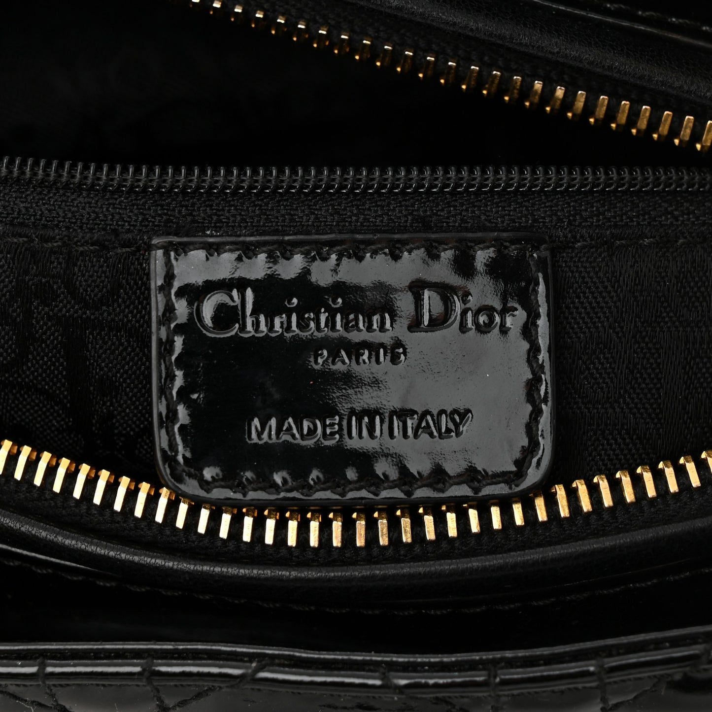 Patent Cannage Medium Lady Dior Black