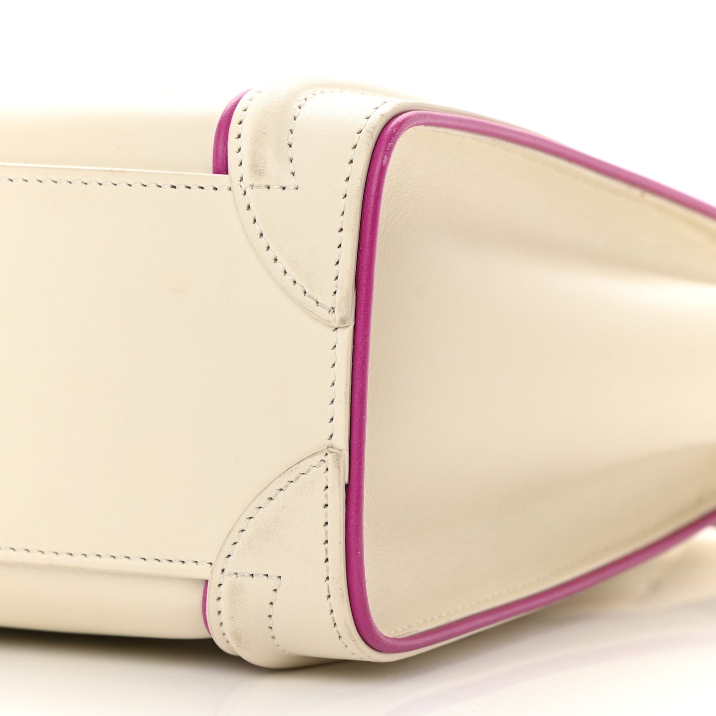 Smooth Calfskin Nano Luggage White Magenta
