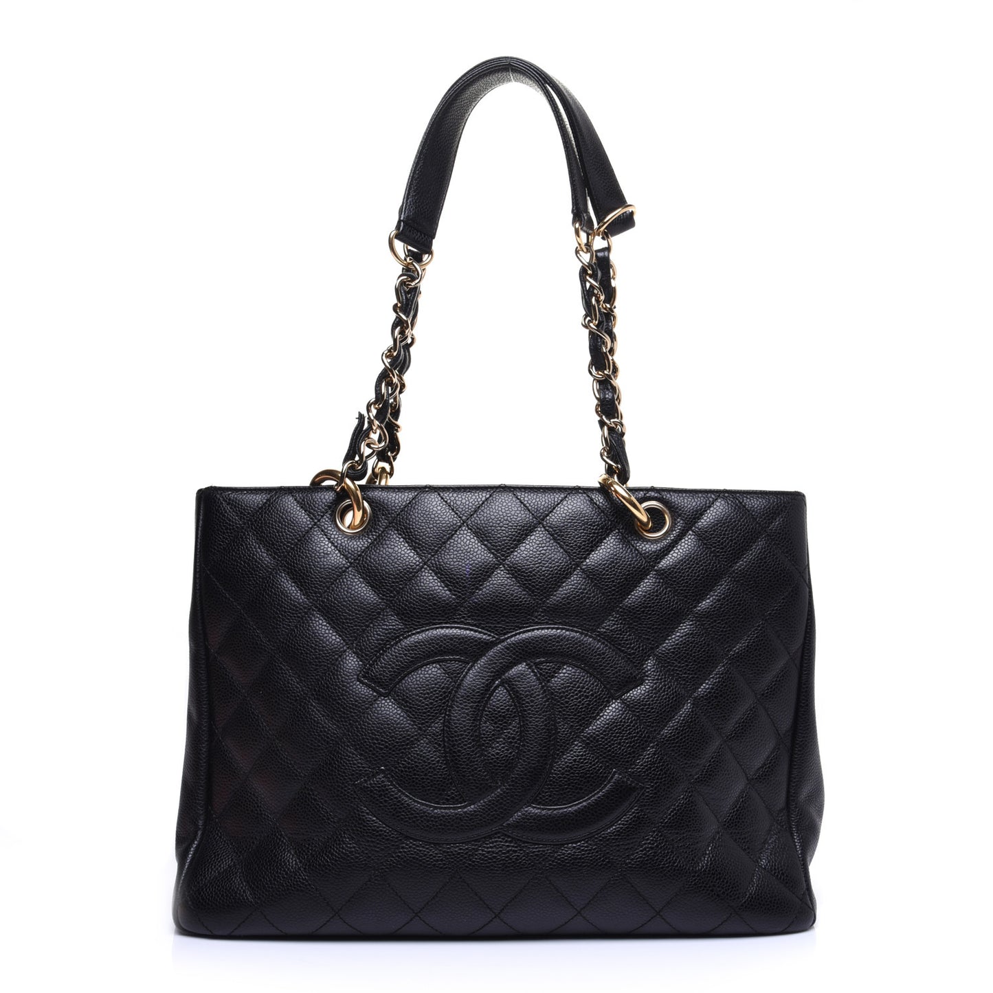 Caviar Quilted Grand Shopping Tote GST Black