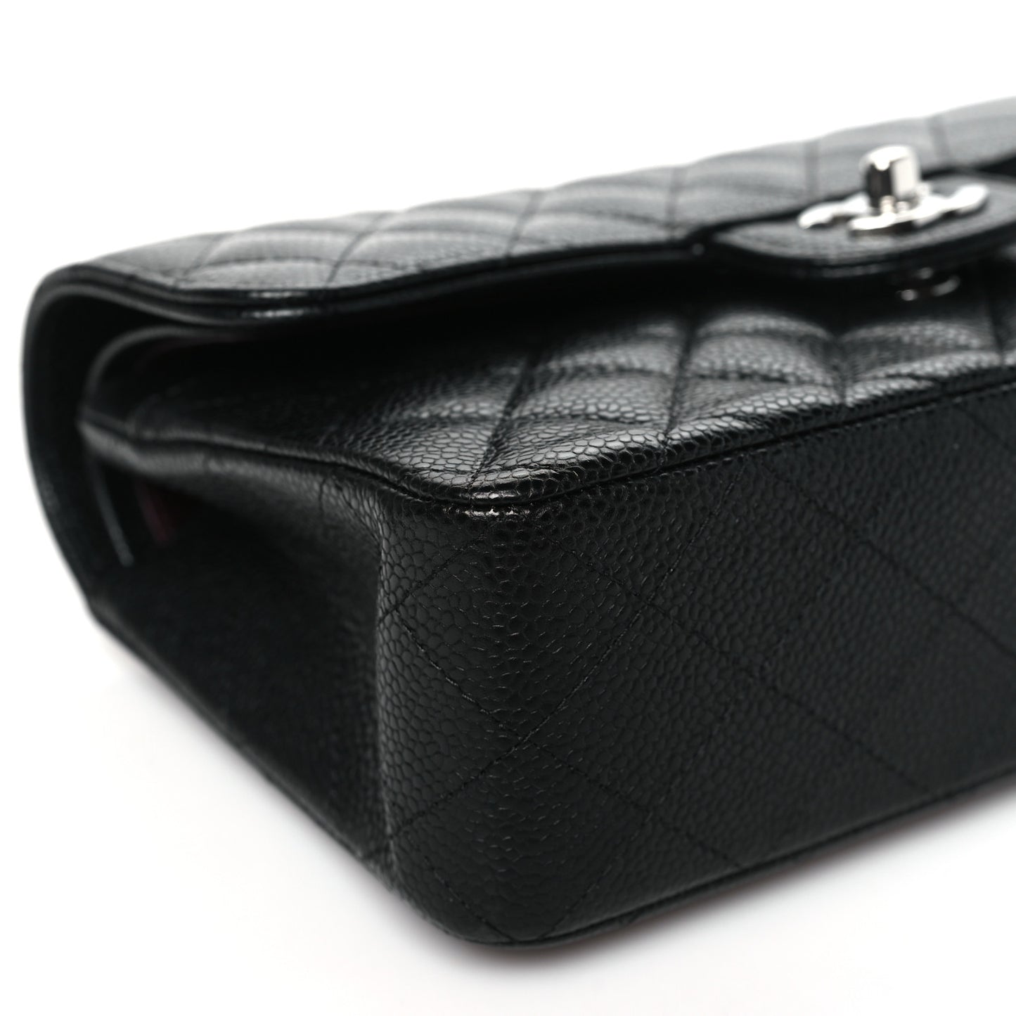 Caviar Quilted Small Double Flap Black