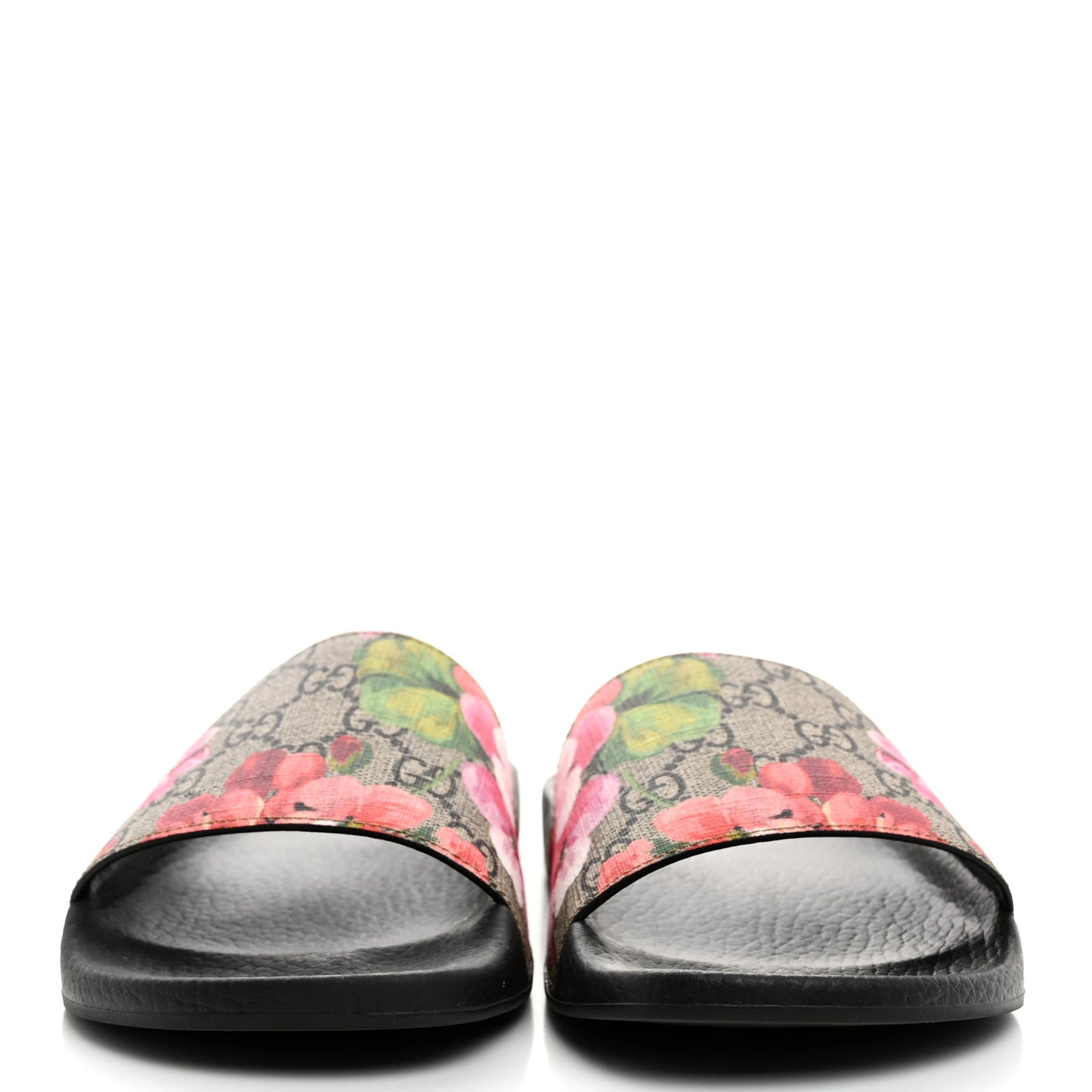 GG Supreme Monogram Blooms Slide Sandals 39 Beige Multicolor
