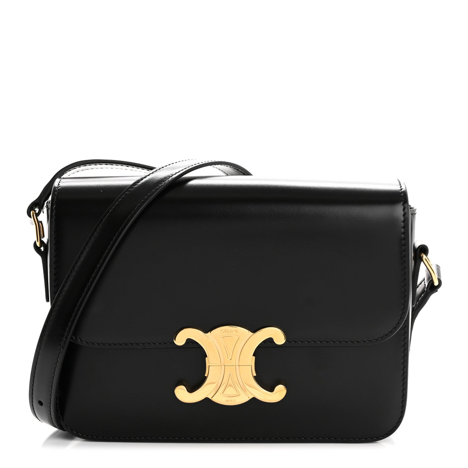 Celine Shiny Calfskin Teen Triomphe Black 1 of 13